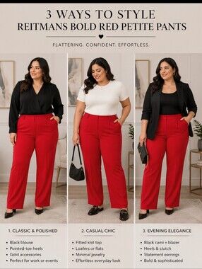 Reitmans Bold Red Petite Pants